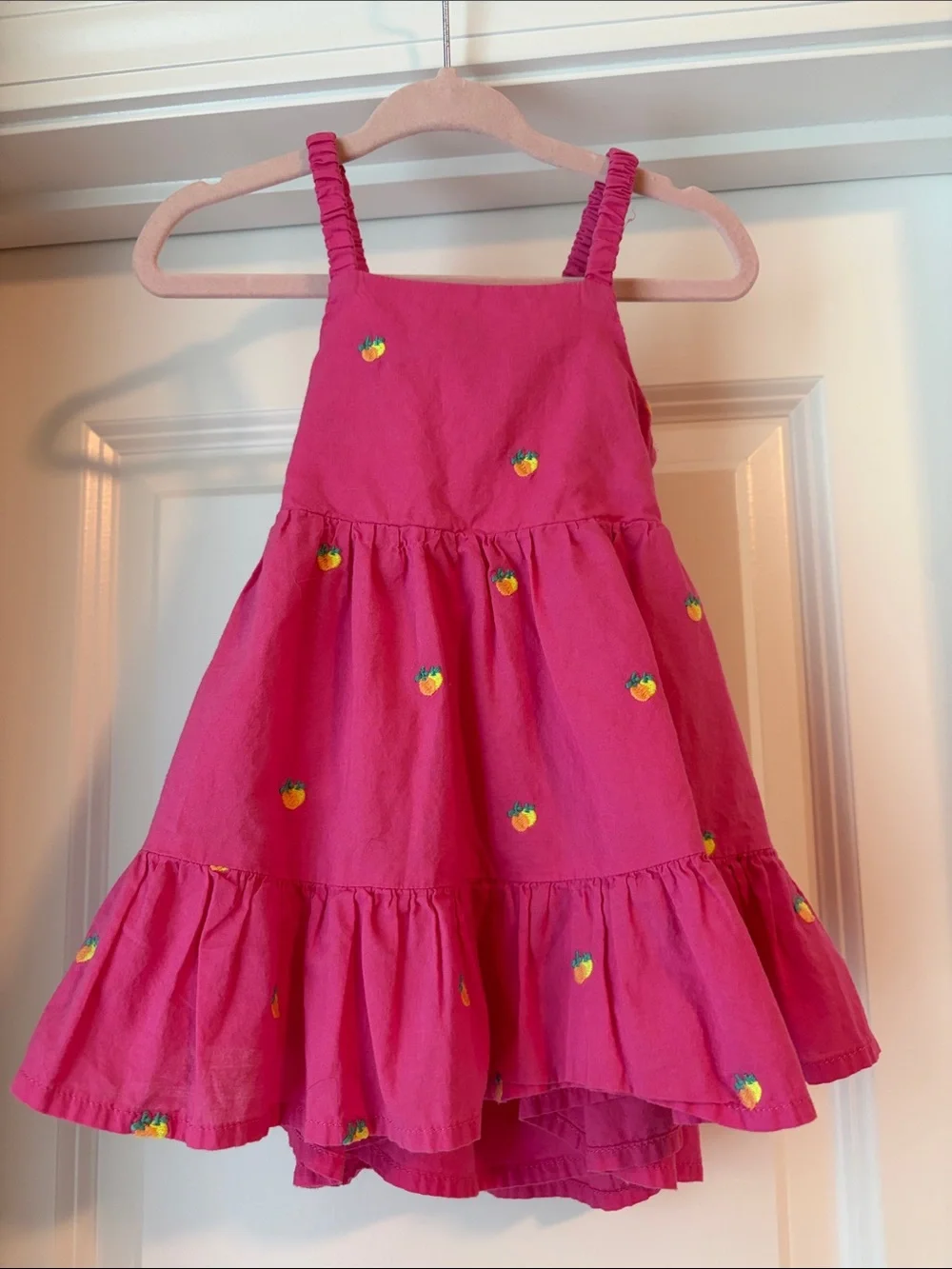 Toddler Dress- Baby GAP Pink Lemon and Orange Embroidered Summer Dress 6-12 mos